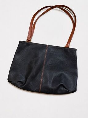 Bottega Veneta Black Tote with Brown Straps